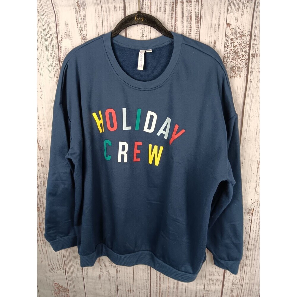 JoySpun T-shirt Women's XL Long Sleeves Tee Shirt Navy Blue